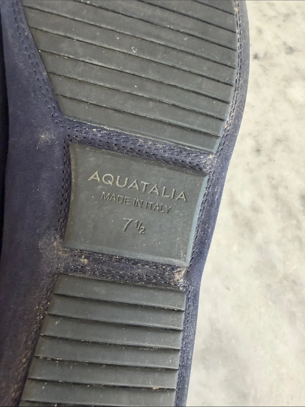 Aquatalia Men's Blue Suede Penny Loafers